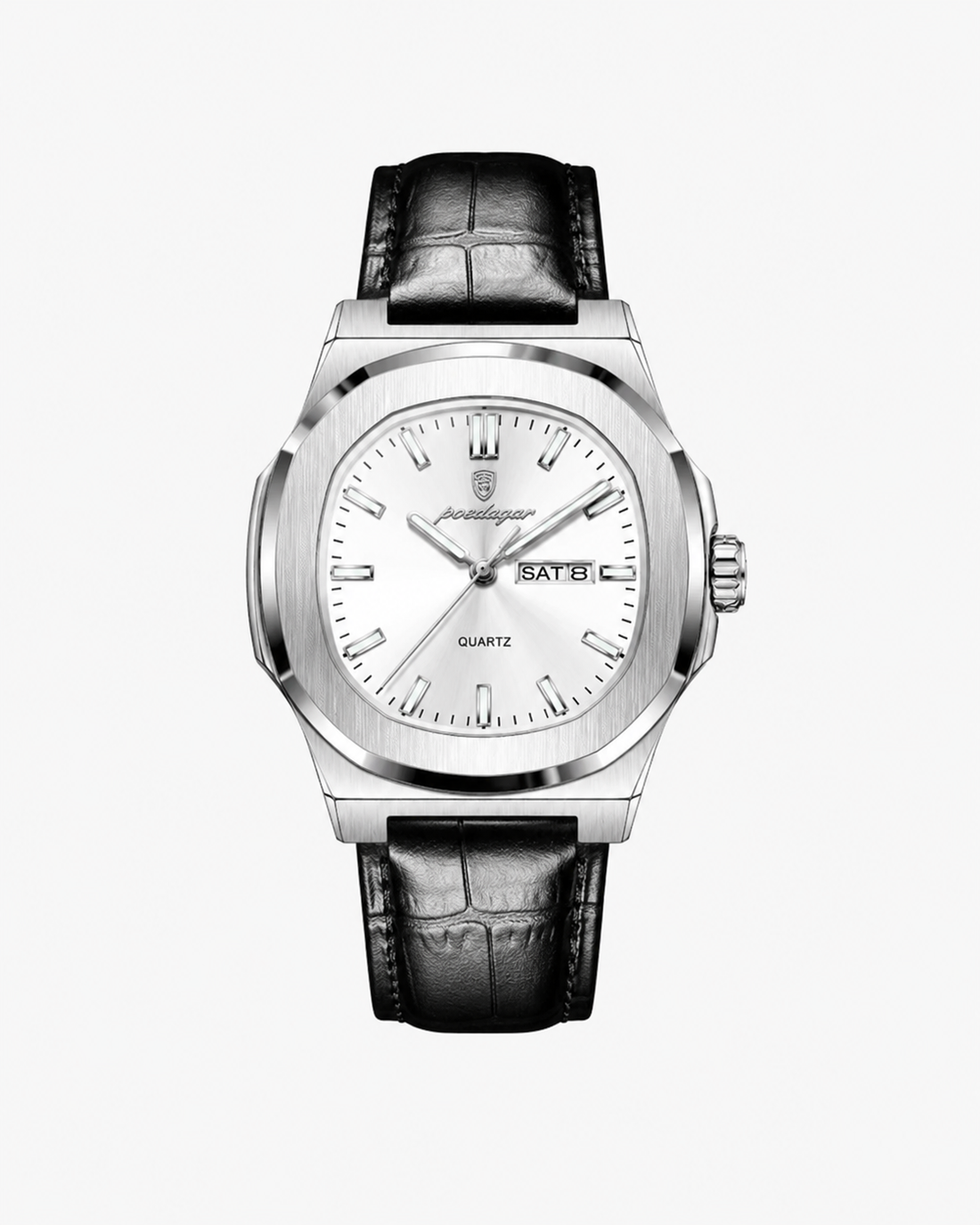 Square Watch With Leather Strap