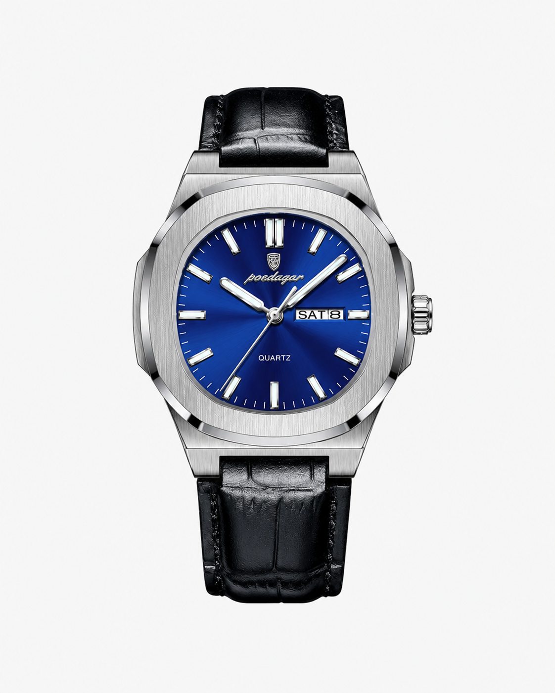 Square Watch With Leather Strap