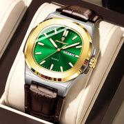 Square Watch – Leather Strap and Stainless Steel Case