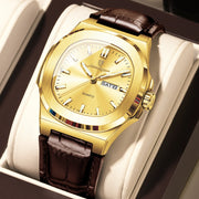 Square Watch – Leather Strap and Stainless Steel Case