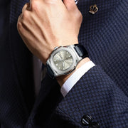 Square Watch – Leather Strap and Stainless Steel Case